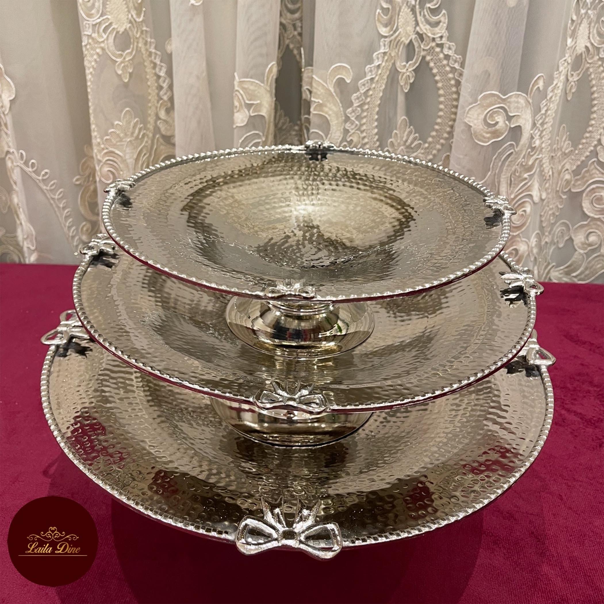 Jawhara Silver Round Deep Serving Dish