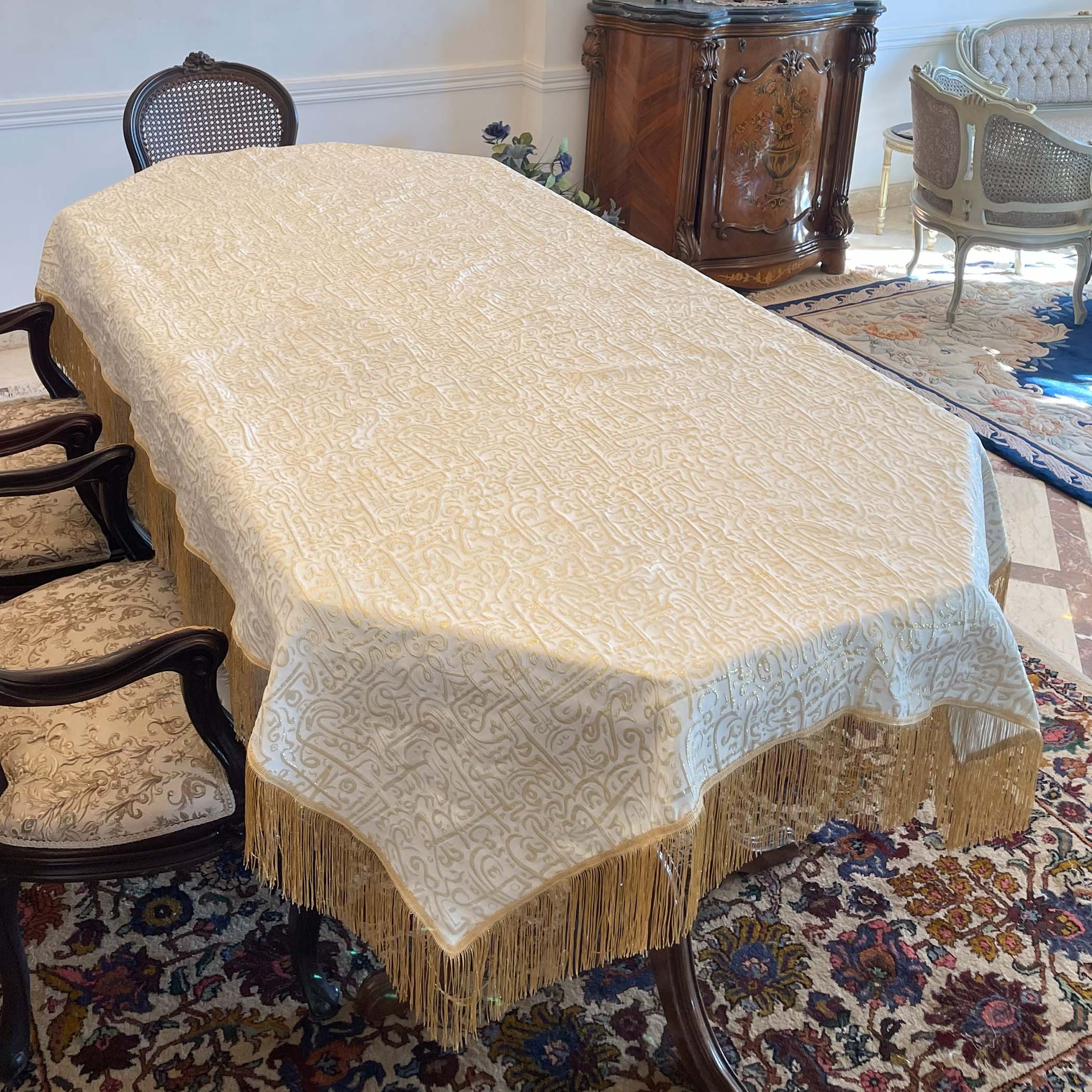 Gold Calligraphy Tablecloth