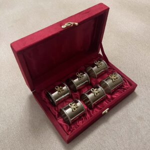 Silver Napkin Rings Set with Box - Image 2