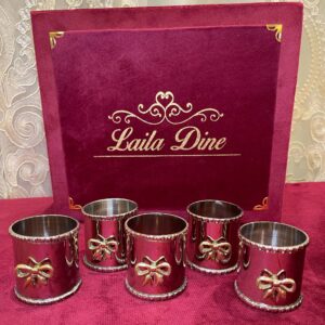 Silver Napkin Rings Set with Box - Image 4