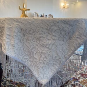 Silver Calligraphy Tablecloth