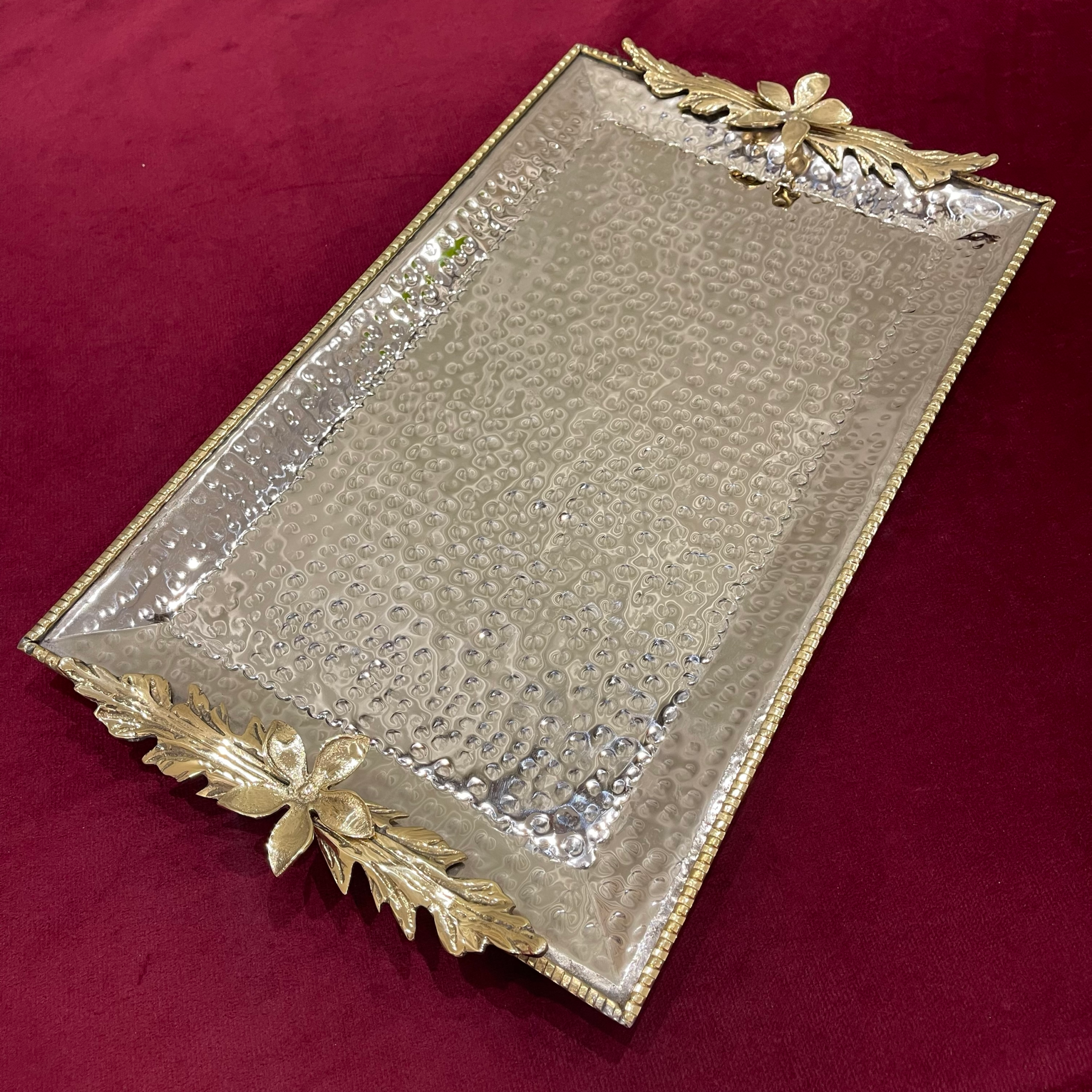 Rectangle Serving Tray with leaves