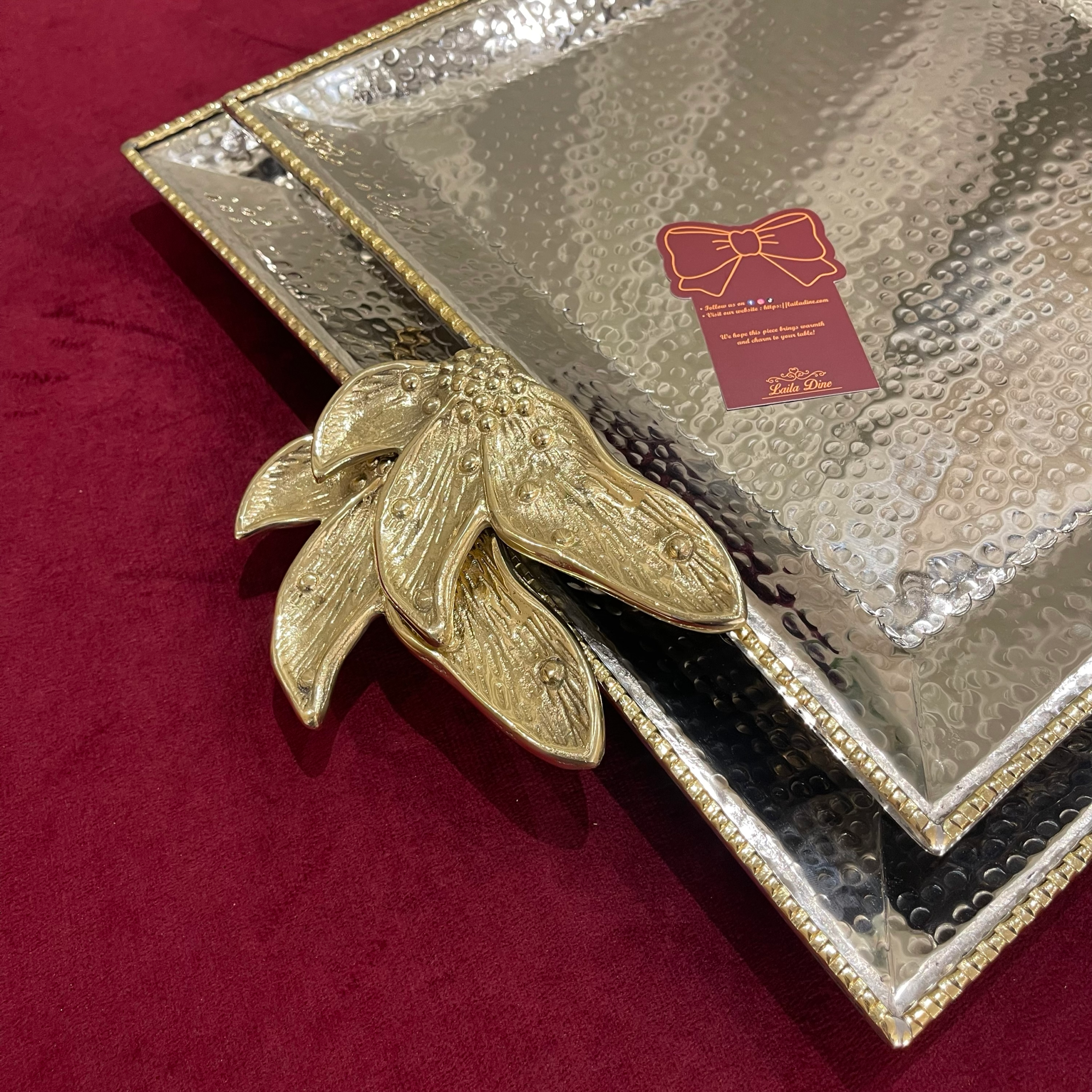 Ashleaf Flat Serving dish - Copper line